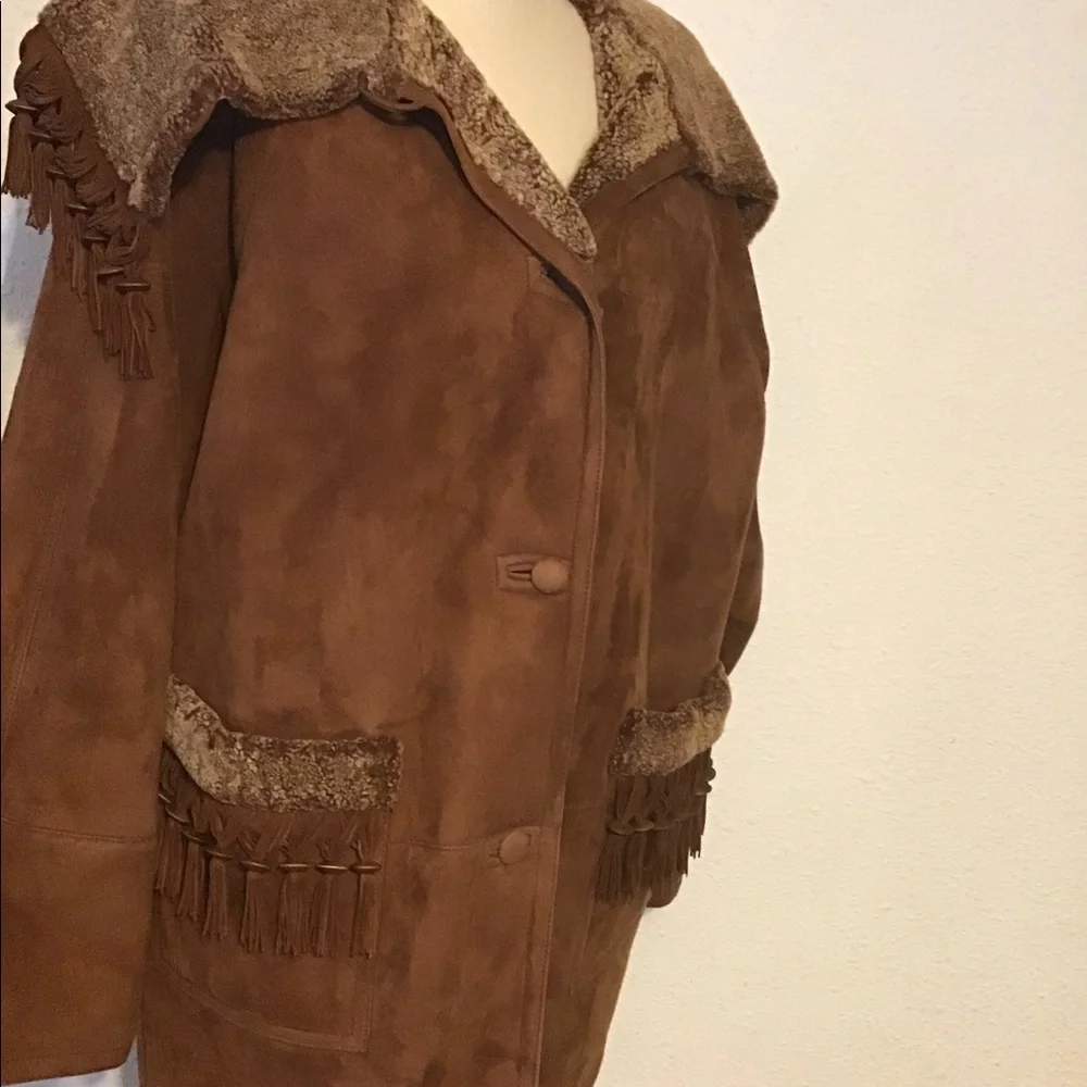 Christian for Nanak brown leather/shearling jacket